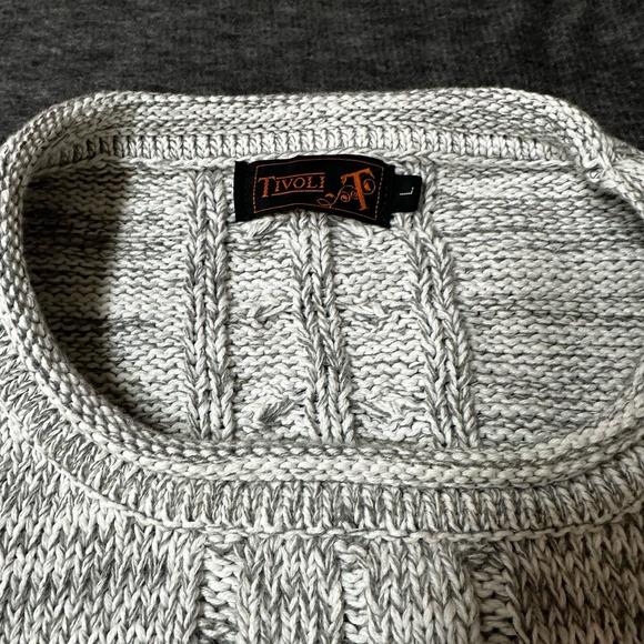 Ladies TIVOLI Linen Cotton Sweater Gray Rolled Neck L - Picture 2 of 10